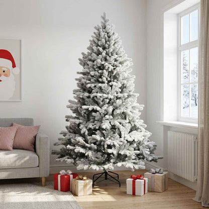 vidaXL Artificial Hinged Christmas Tree 210 cm PVC and Metal 1