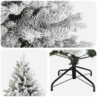 vidaXL Artificial Hinged Christmas Tree 210 cm PVC and Metal 4