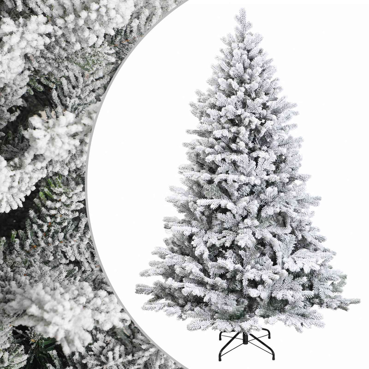 vidaXL Artificial Hinged Christmas Tree 210 cm PVC and Metal 2