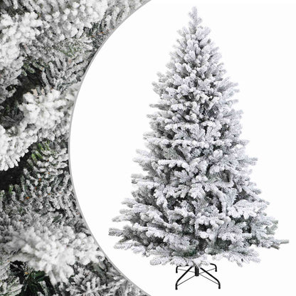 vidaXL Artificial Hinged Christmas Tree 210 cm PVC and Metal 2
