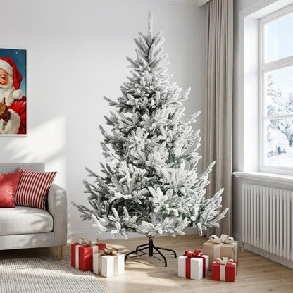 Artificial Christmas Tree with Bauble 300 LEDs Green and White 210 cm without LED