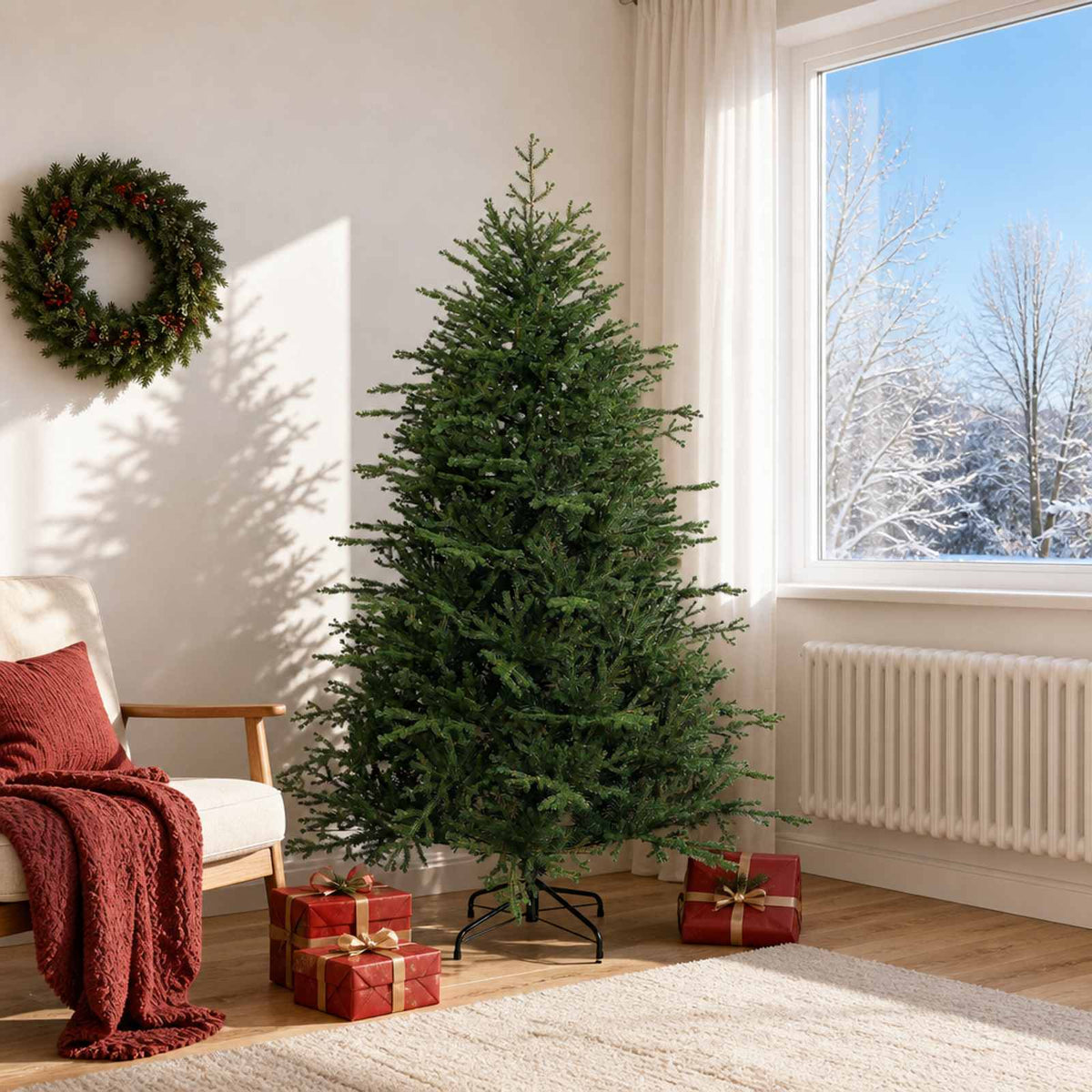 Artificial Christmas Tree with Bauble 300 LEDs 180 cm without LED
