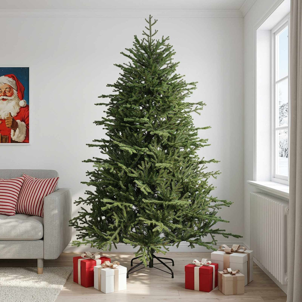 vidaXL Artificial Hinged Christmas Tree 240 cm PVC and Metal Green 1