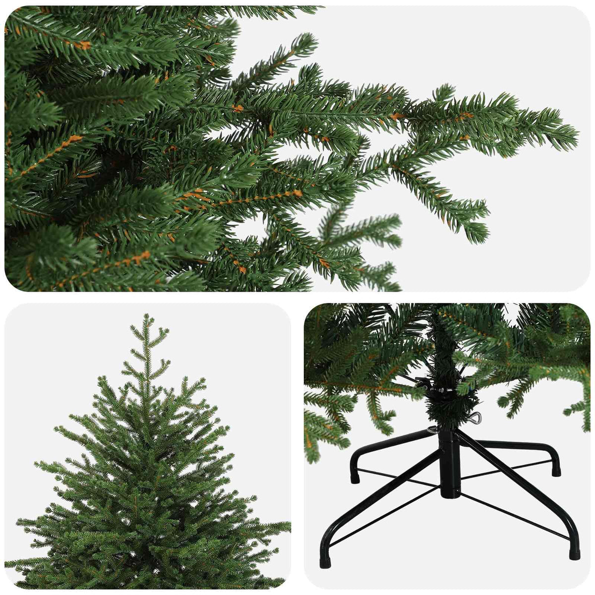 vidaXL Artificial Hinged Christmas Tree 240 cm PVC and Metal Green 4