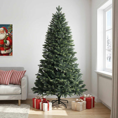 vidaXL Artificial Hinged Christmas Tree 240 cm PVC and Metal Green 1