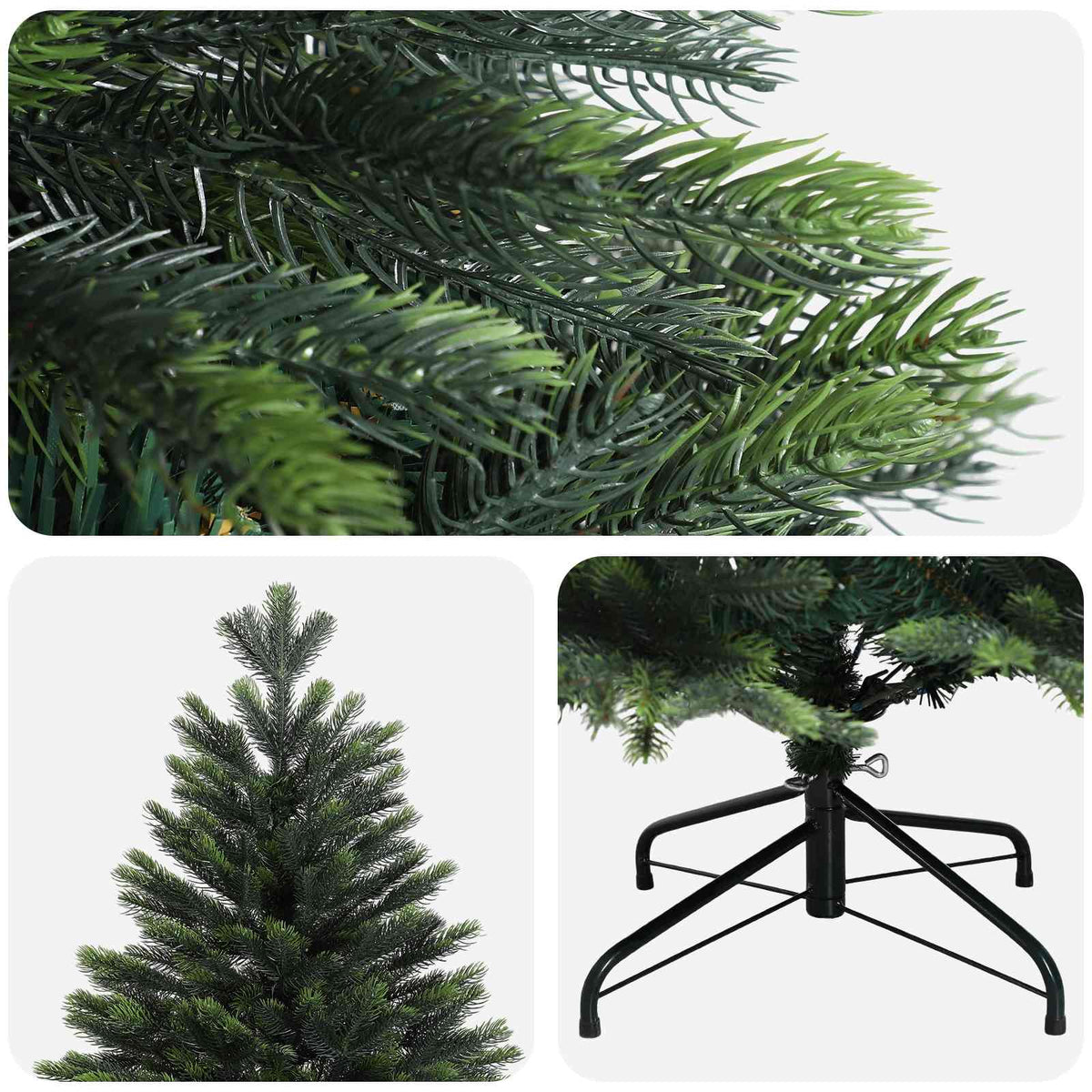 vidaXL Artificial Hinged Christmas Tree 240 cm PVC and Metal Green 4