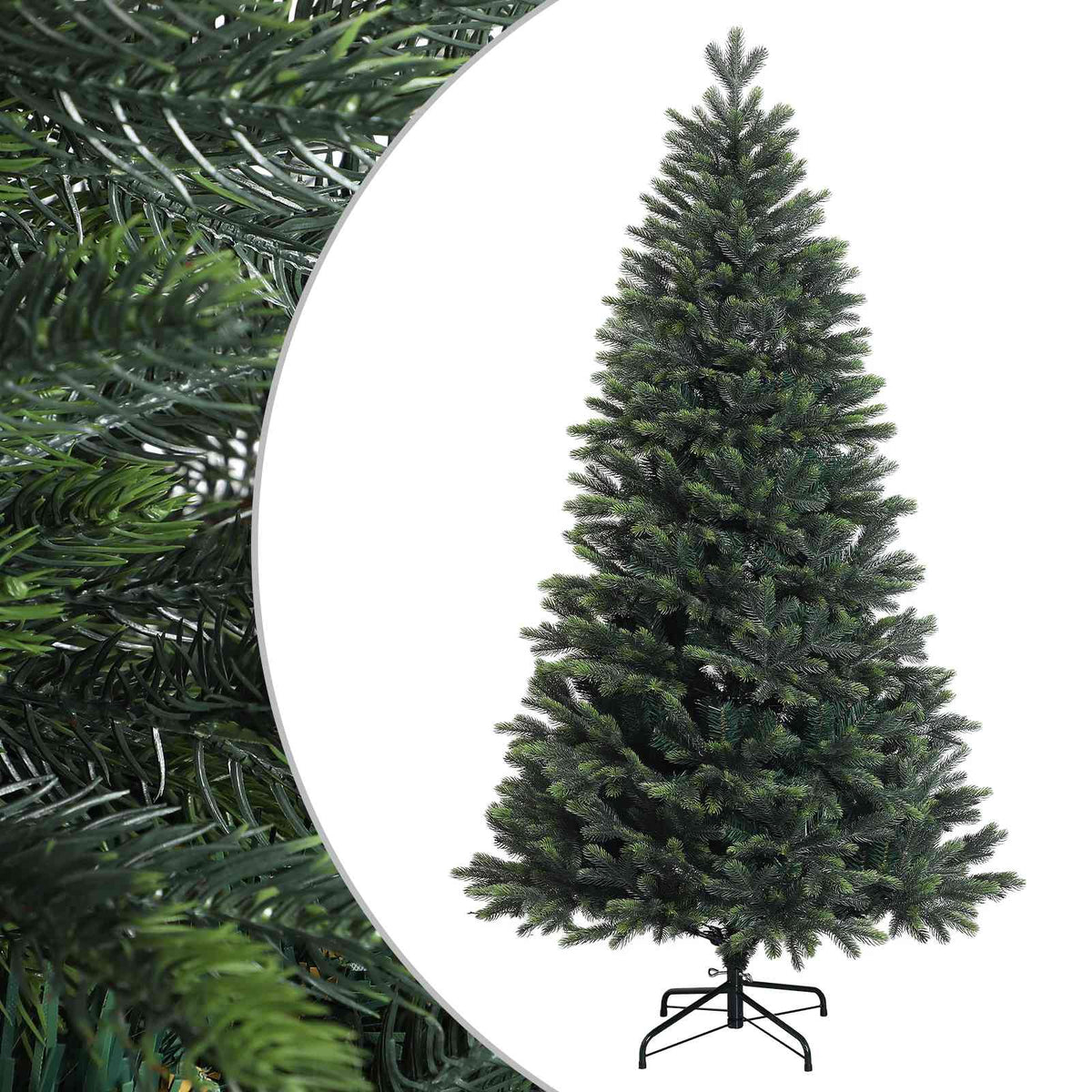 vidaXL Artificial Hinged Christmas Tree 240 cm PVC and Metal Green 2