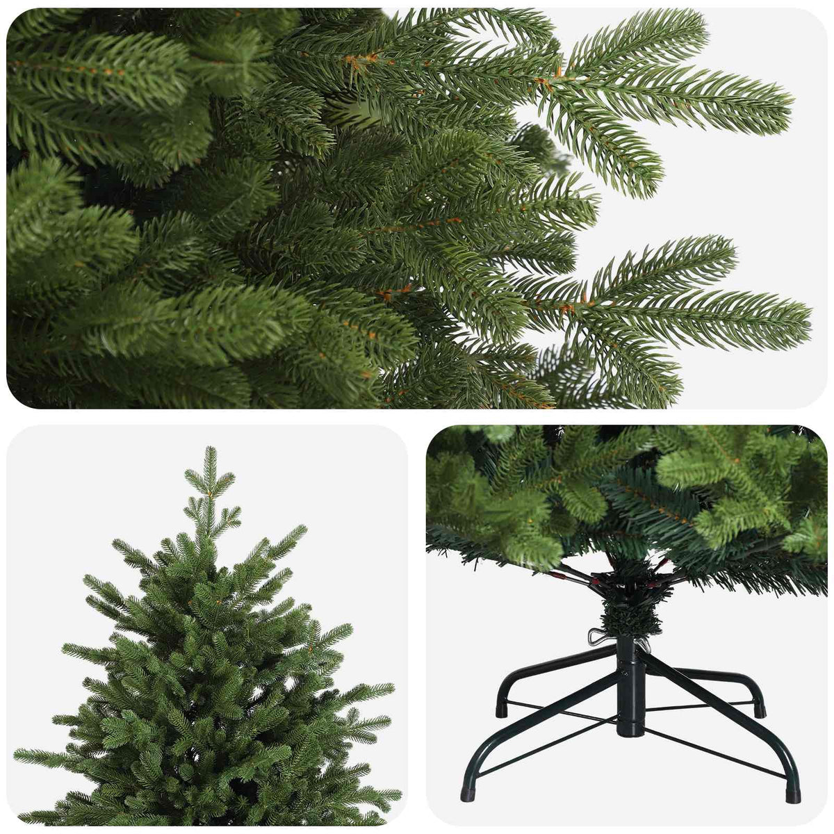 vidaXL Artificial Hinged Christmas Tree 240 cm PVC and Metal Green 4