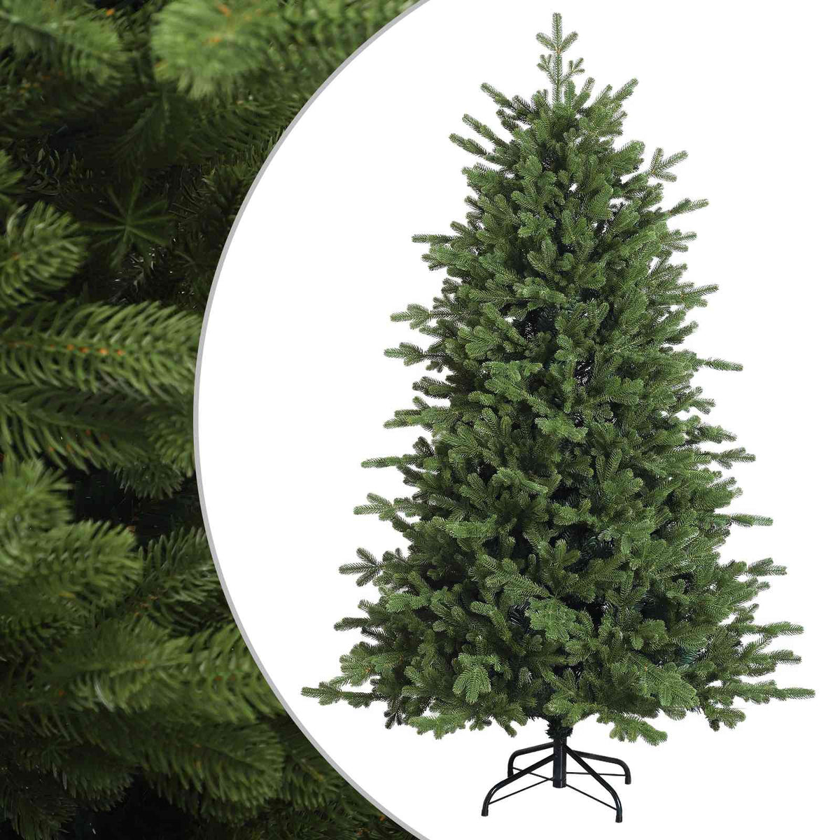 vidaXL Artificial Hinged Christmas Tree 240 cm PVC and Metal Green 2