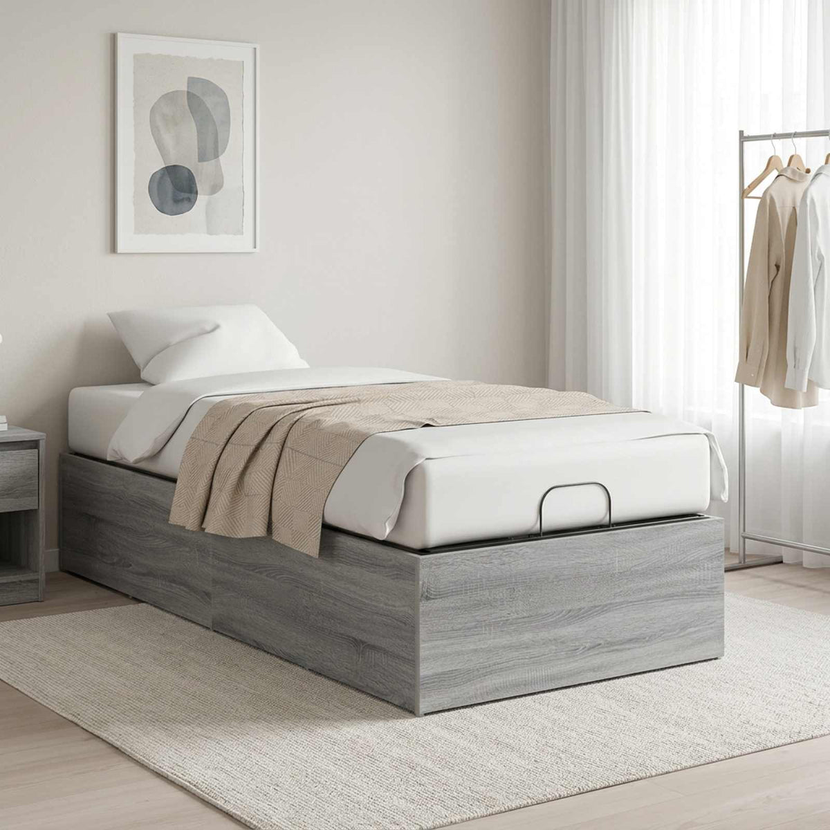 Bed Surround for Adjustable Bed Base 80 x 200 cm Grey sonoma