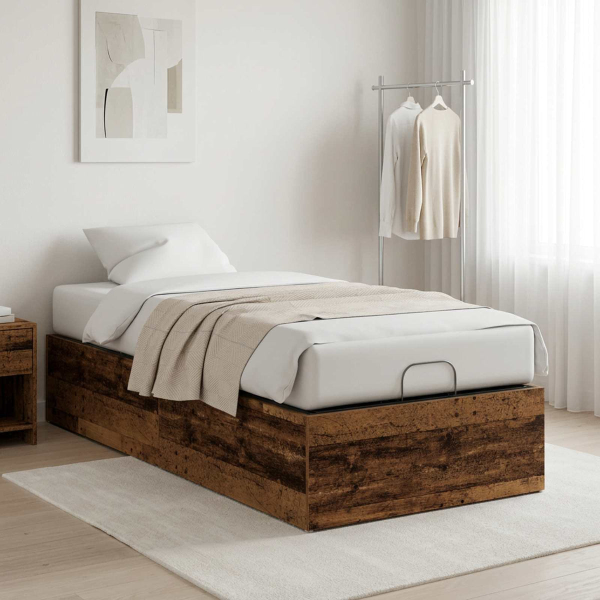 Bed Surround for Adjustable Bed Base 100 x 200 cm Old wood