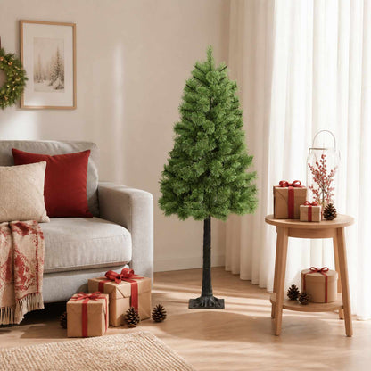 Artificial Hinged Christmas Tree with Baubles 150 LEDs Green 120 cm without LED