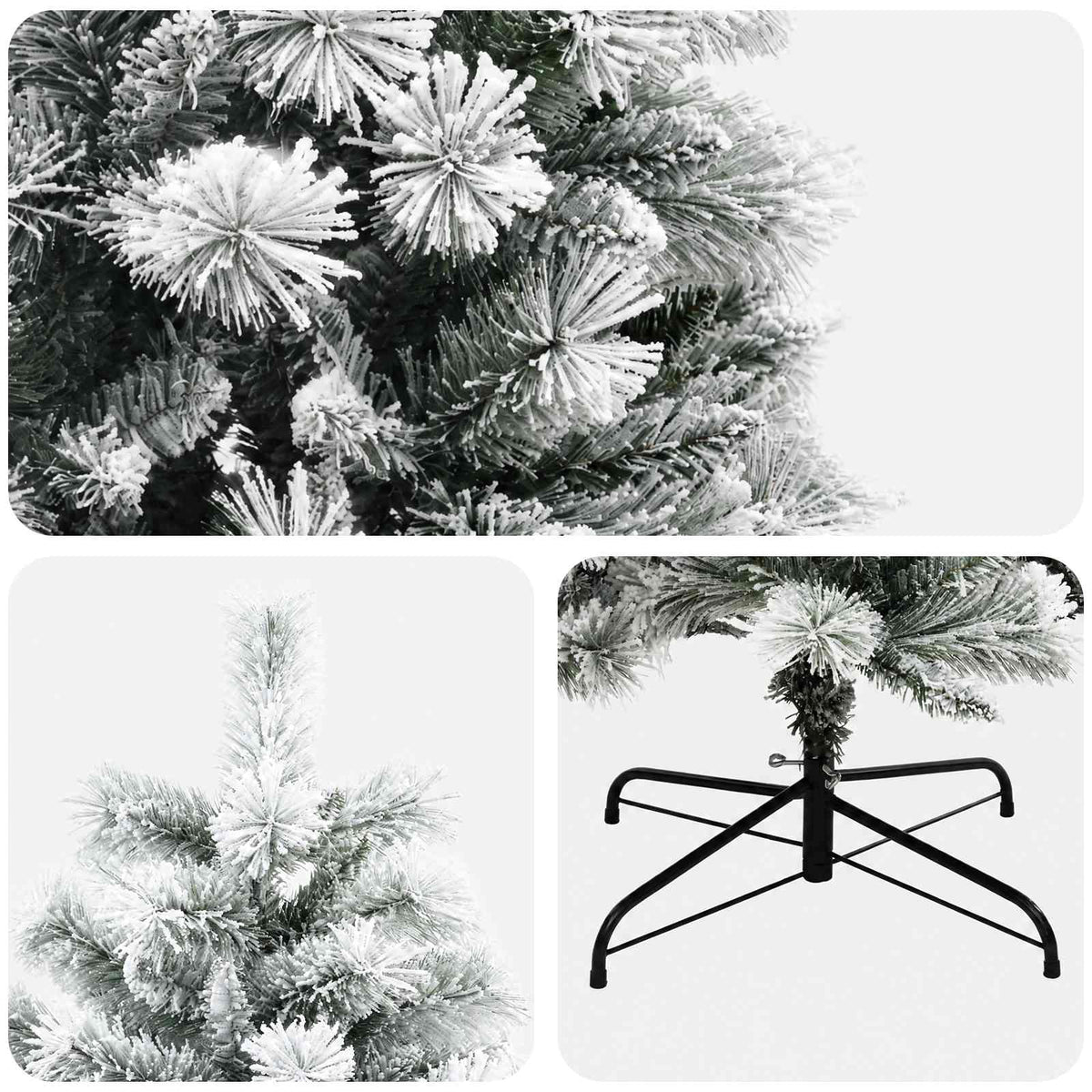 vidaXL Artificial Hinged Christmas Tree 240 cm PVC and Metal 4