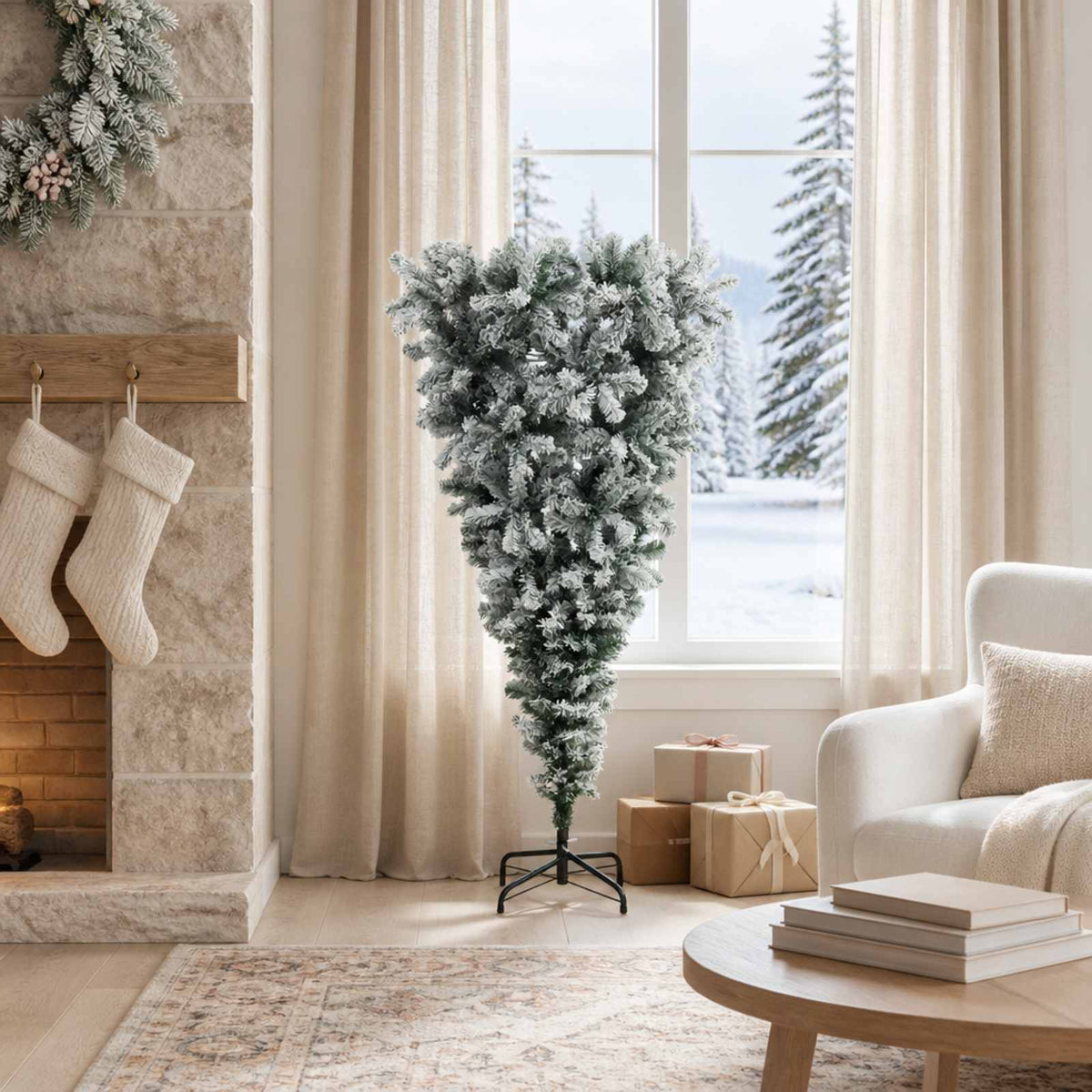 Christmas trees PVC, Steel Green and white 150 cm