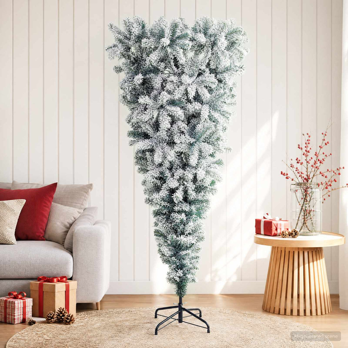 Christmas trees PVC, Steel Green and white 180 cm