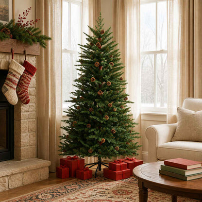 Artificial Hinged Christmas Tree 150 LEDs Warm White Green 120 cm without LED
