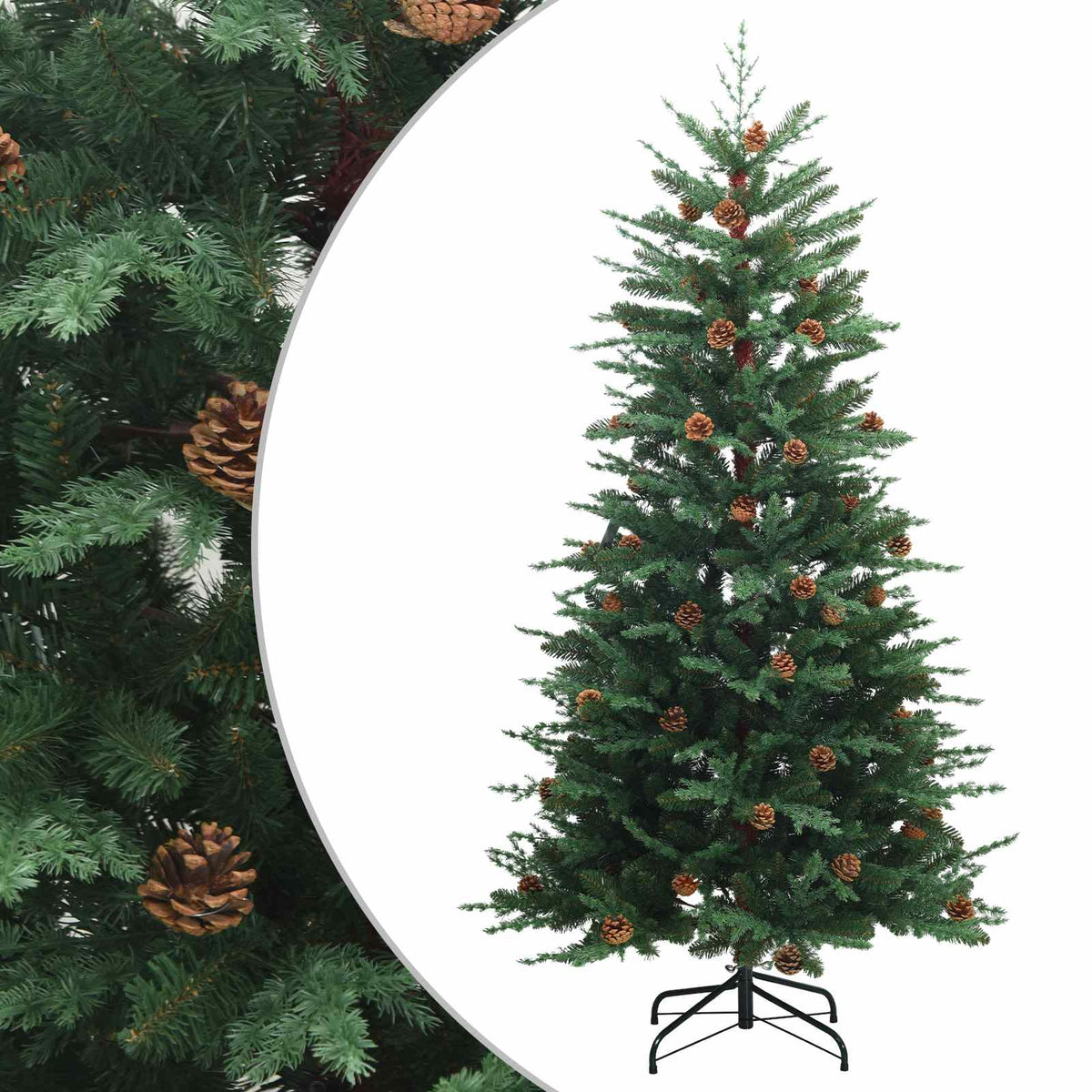 vidaXL Artificial Hinged Christmas Tree 240 cm steel Green 2