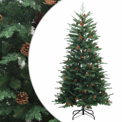 vidaXL Artificial Hinged Christmas Tree 240 cm steel Green 2