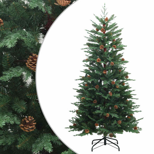 vidaXL Artificial Hinged Christmas Tree 240 cm steel Green 2