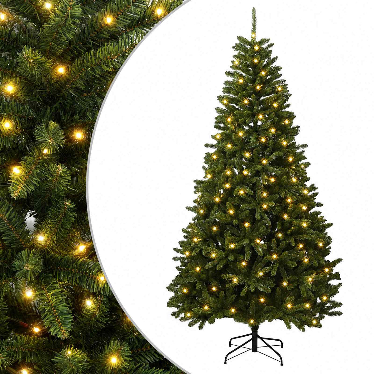 vidaXL Artificial Hinged Christmas Tree 300 cm 1000 LEDs Warm White 2