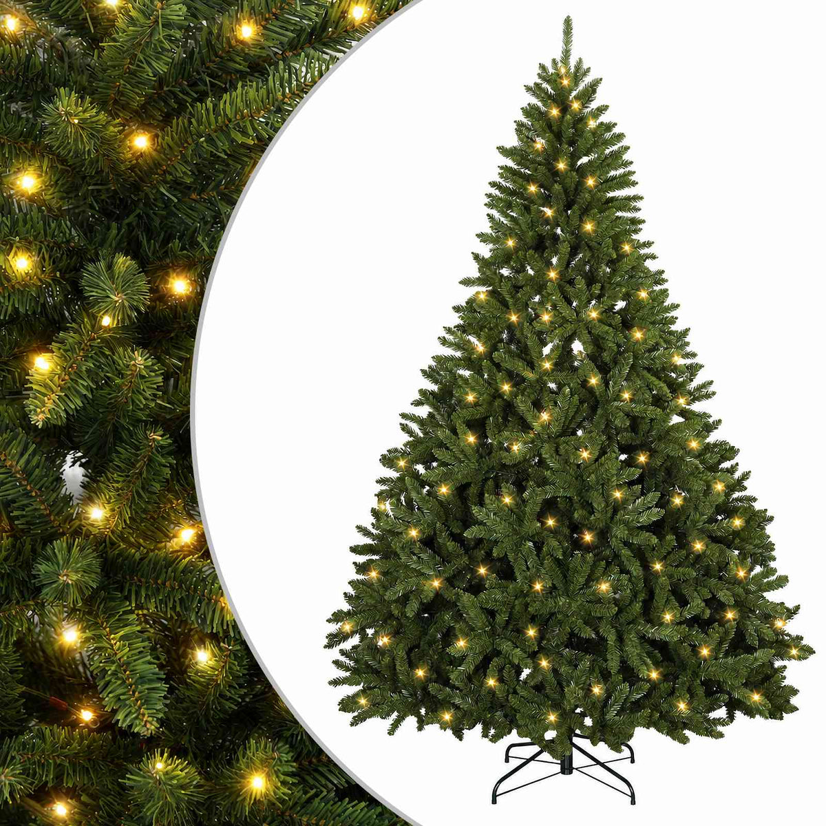 vidaXL Artificial Hinged Christmas Tree 300 cm 1000 LEDs Warm White 2