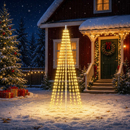vidaXL Christmas Tree Light with Spikes 270 LEDs Warm White