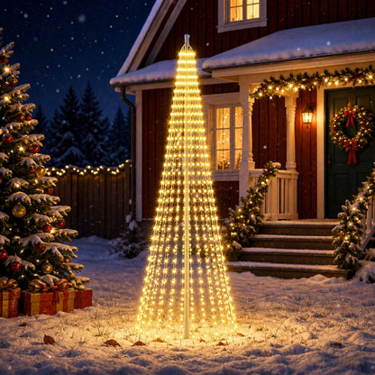 vidaXL Christmas Tree Light with Spikes 270 LEDs Warm White