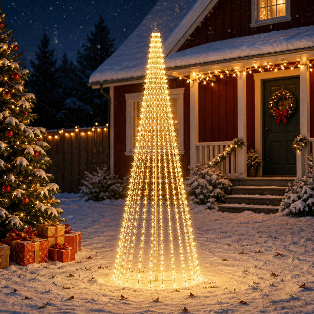 vidaXL Christmas Tree Light with Spikes 1148 LEDs Warm White and 1