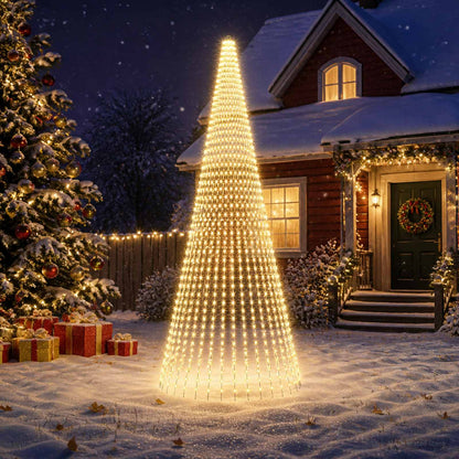 vidaXL Christmas Tree Light with Spikes 1632 LEDs Warm White and 1