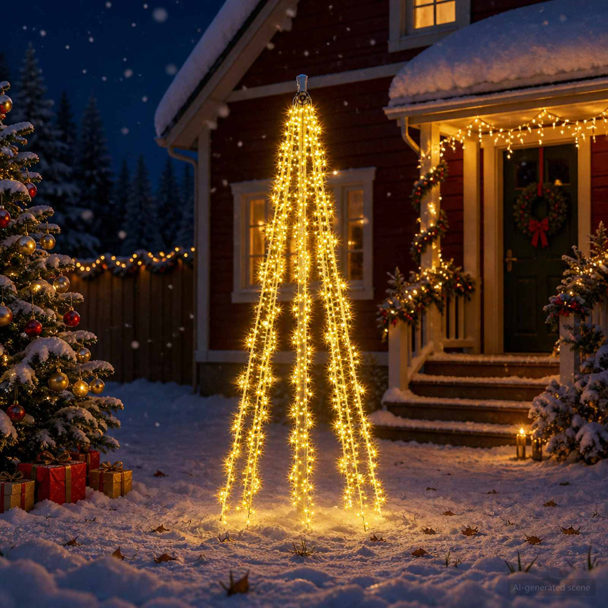 vidaXL Christmas Tree Light with Spikes 540 LEDs Warm White