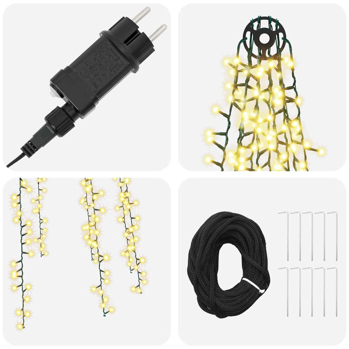 vidaXL Christmas tree lights with 10 LEDs 1550 LEDs Warm White 4
