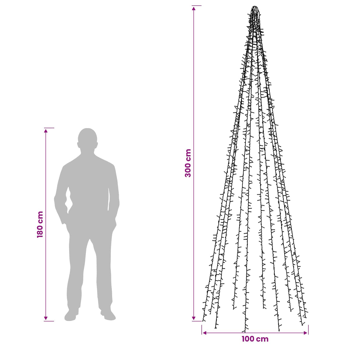 vidaXL Christmas tree lights with 10 LEDs 1550 LEDs Warm White 5