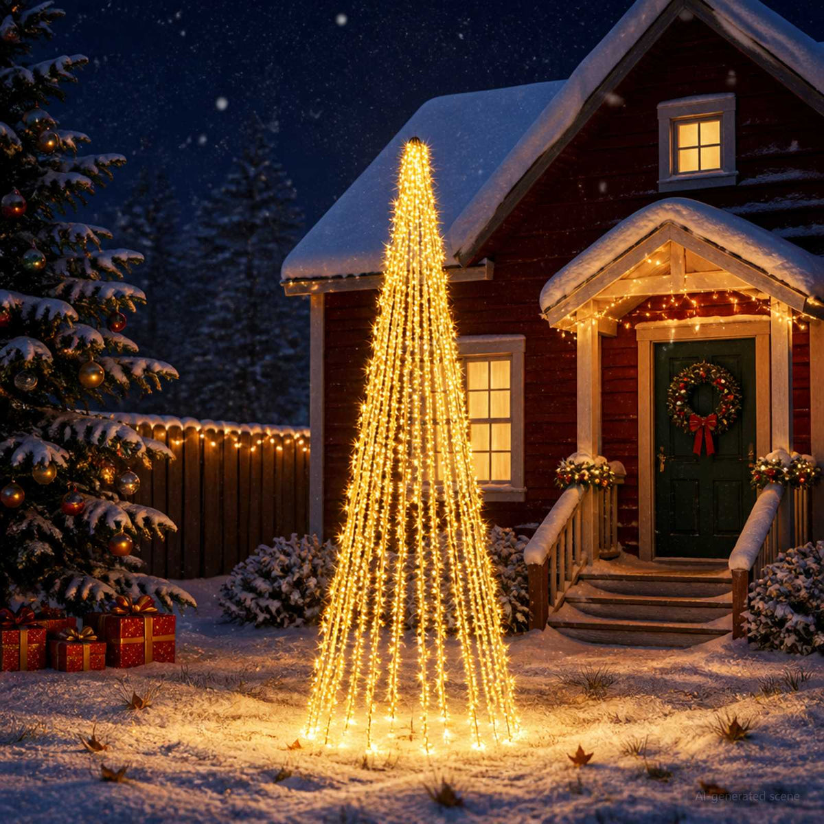 vidaXL Christmas Tree Lights with 12 LEDs 1608 LEDs Warm White 1