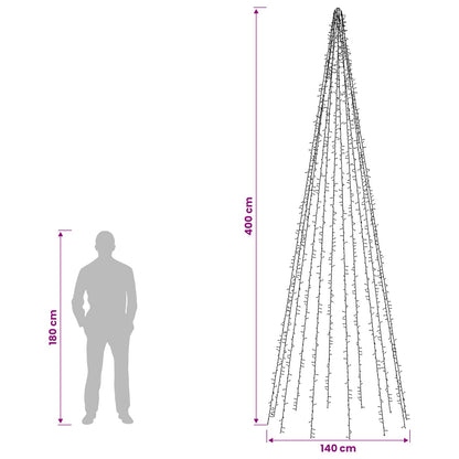 vidaXL Christmas Tree Lights with 12 LEDs 1608 LEDs Warm White 5