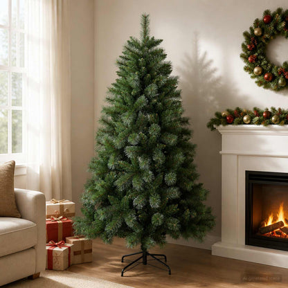 Artificial Christmas Tree PVC and Metal Green 210 cm