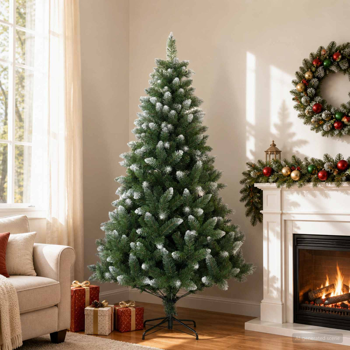 Artificial Christmas Tree PVC and Metal Green 180 cm