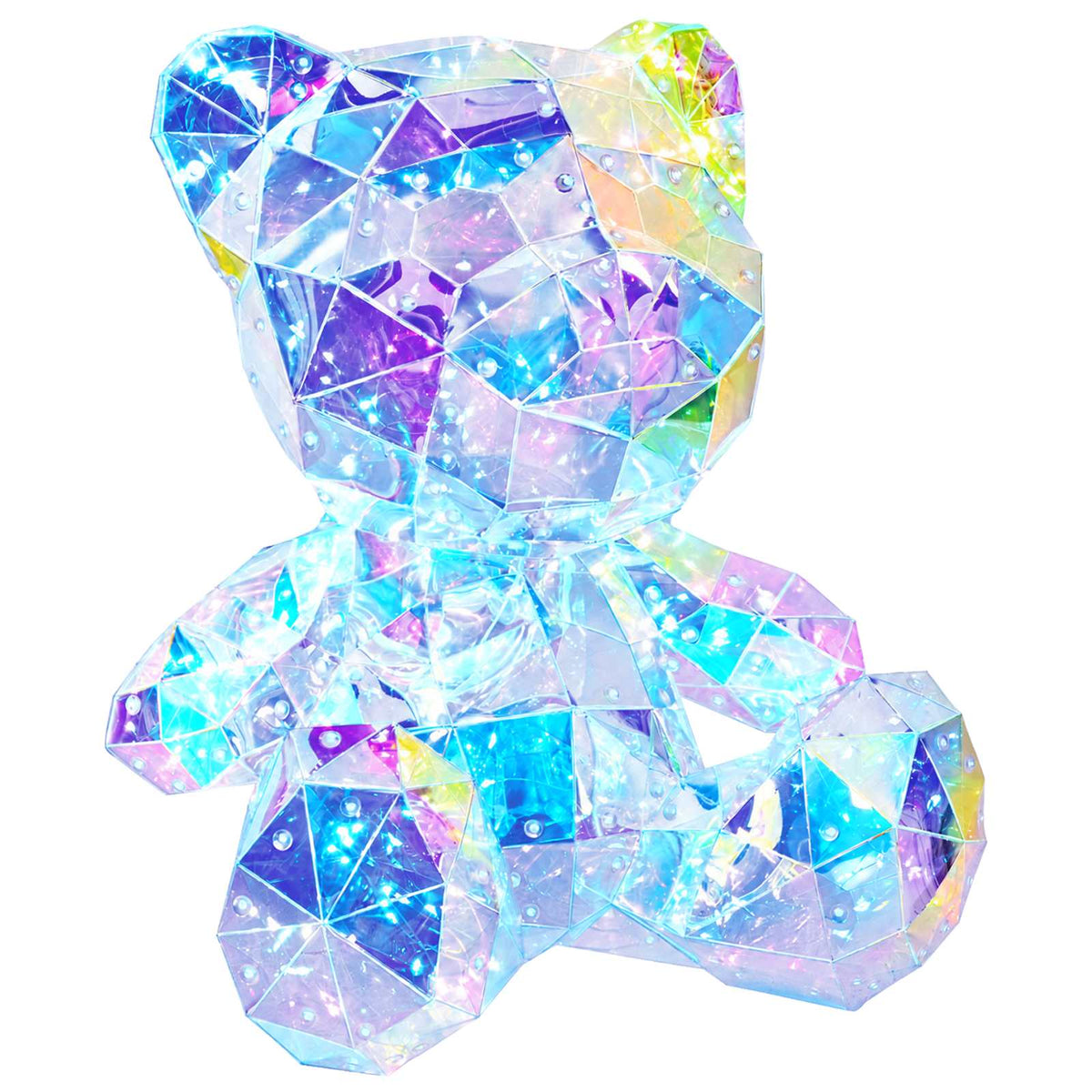 vidaXL Prismatic Iridescent LED Bear Multicolour 32 x 28 x 38 cm 2
