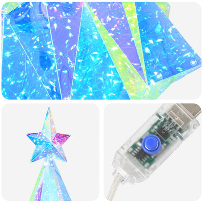 vidaXL Prismatic Iridescent LED Christmas Tree Multicolour 4