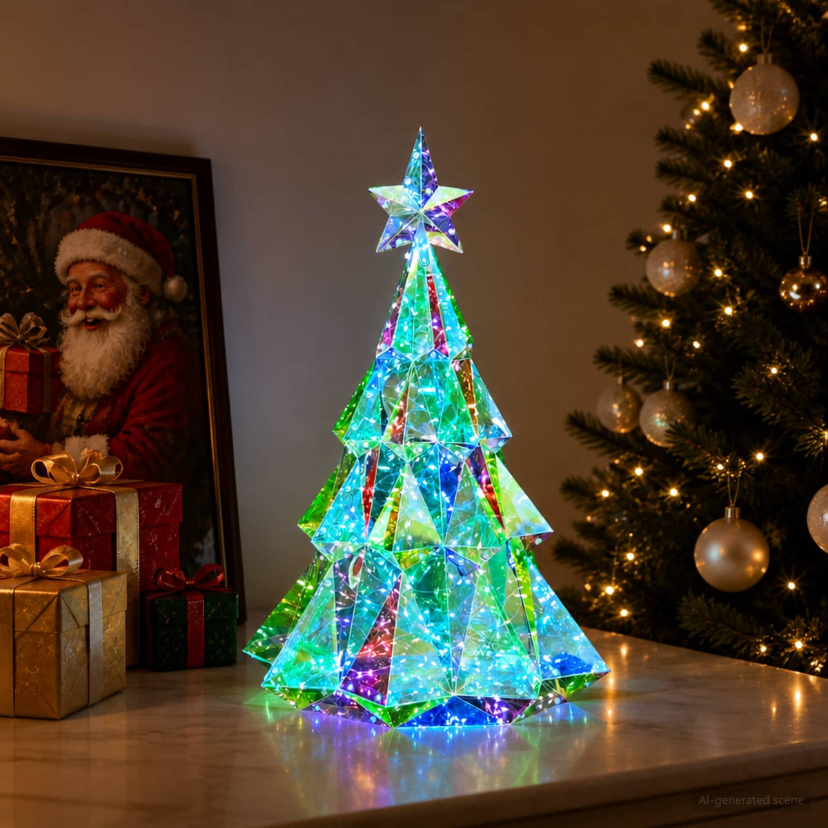 vidaXL Prismatic Iridescent LED Christmas Tree Multicolour 1