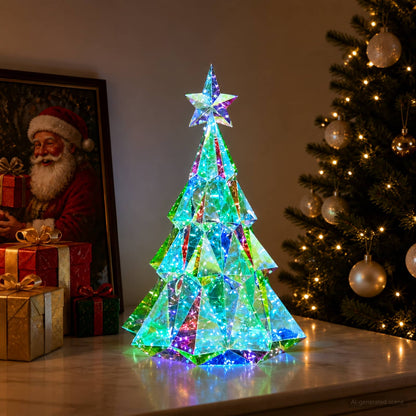 vidaXL Prismatic Iridescent LED Christmas Tree Multicolour 1