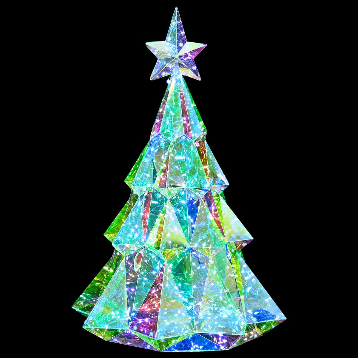 vidaXL Prismatic Iridescent LED Christmas Tree Multicolour 3