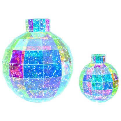 vidaXL Prismatic Iridescent LED Christmas Ball 2 pcs Multicolour 2