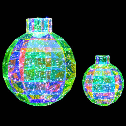 vidaXL Prismatic Iridescent LED Christmas Ball 2 pcs Multicolour 3