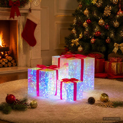 vidaXL Prismatic Iridescent LED Gift Box 3 pcs Multicolour 1