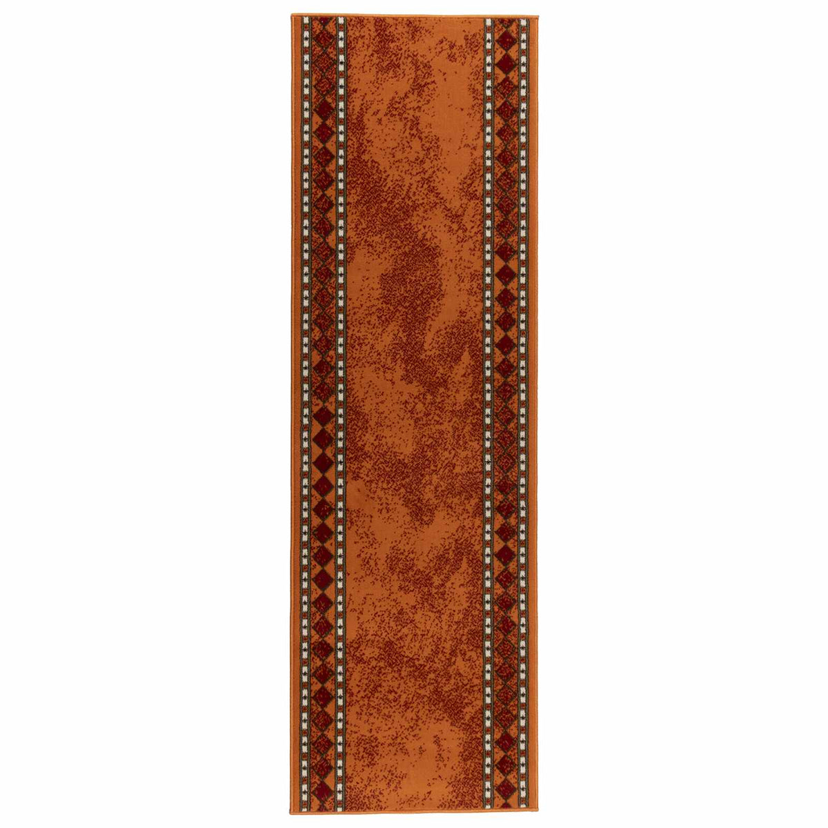 Runner Rug FLORNES Woven 67 x 400 cm PP 7 mm Orange diamonds