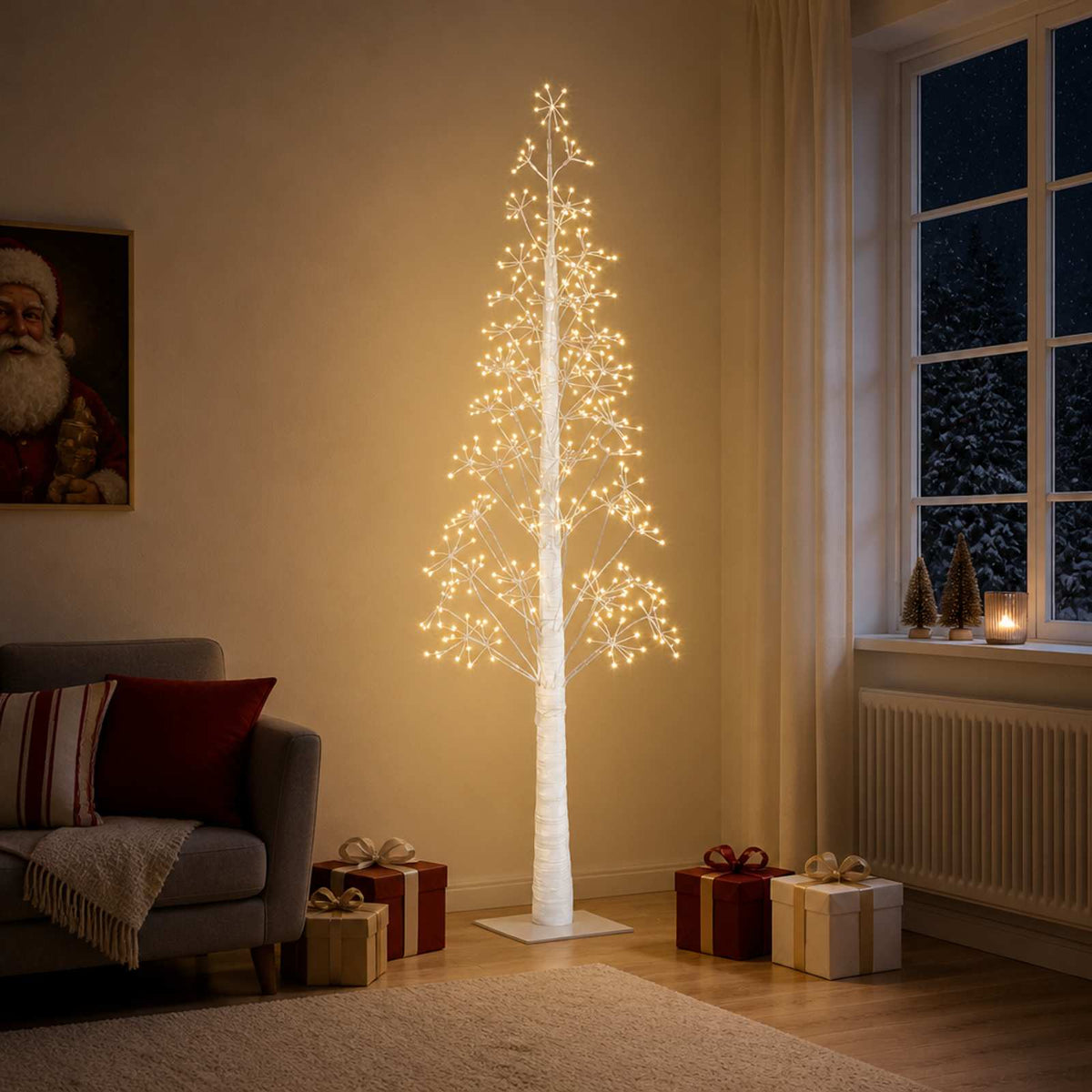 Starburst Christmas Tree White 17 x 17 x Plastic White (warm white) 180 cm