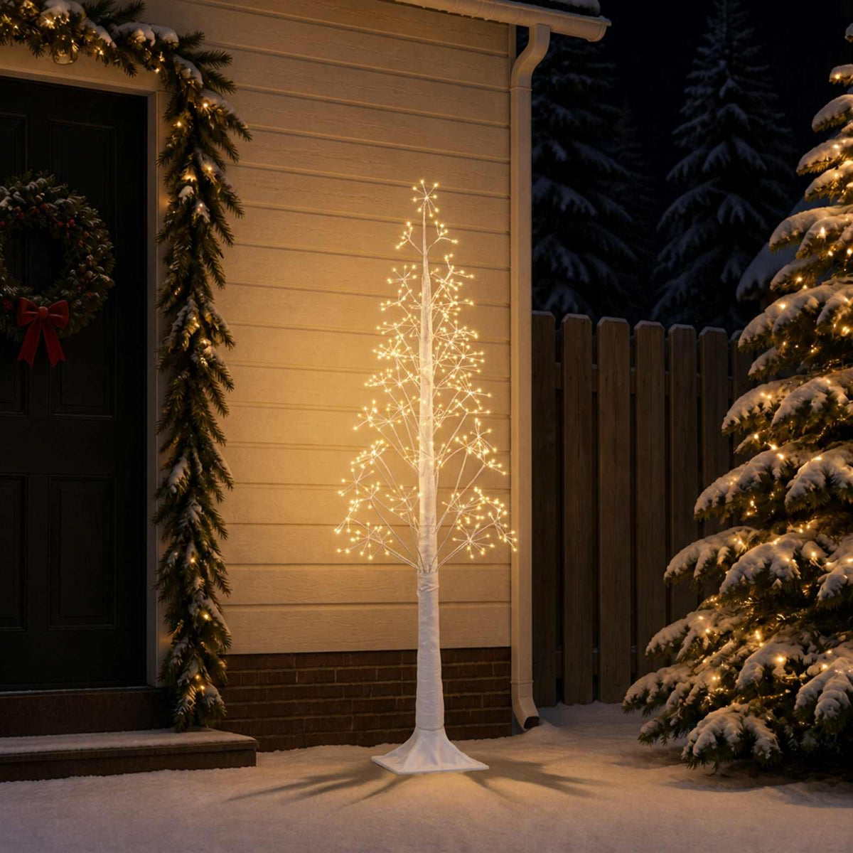 Starburst Christmas Tree White 17 x 17 x Plastic White (warm white) 180 cm