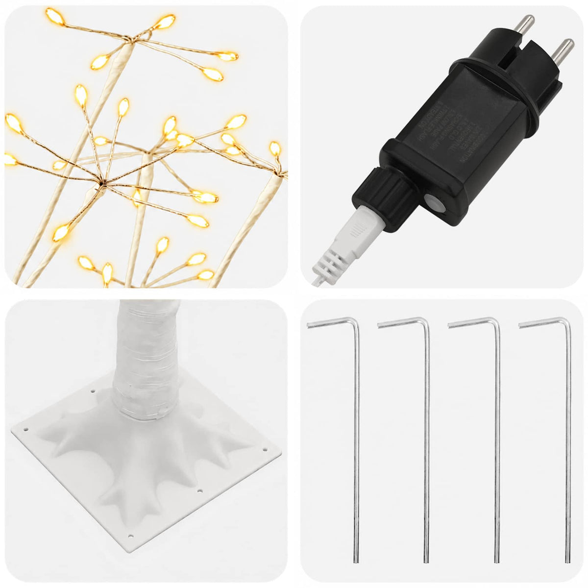 Starburst Christmas Tree White 17 x 17 x Plastic White (warm white) 180 cm