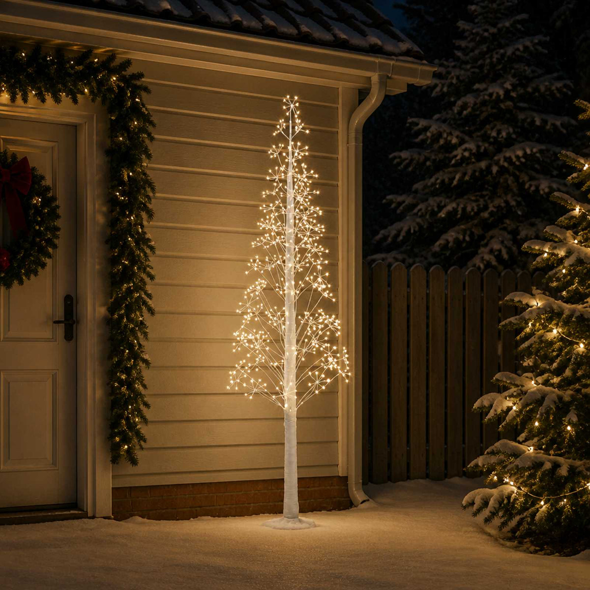 Starburst Christmas Tree White 17 x 17 x Plastic White (warm white) 240 cm