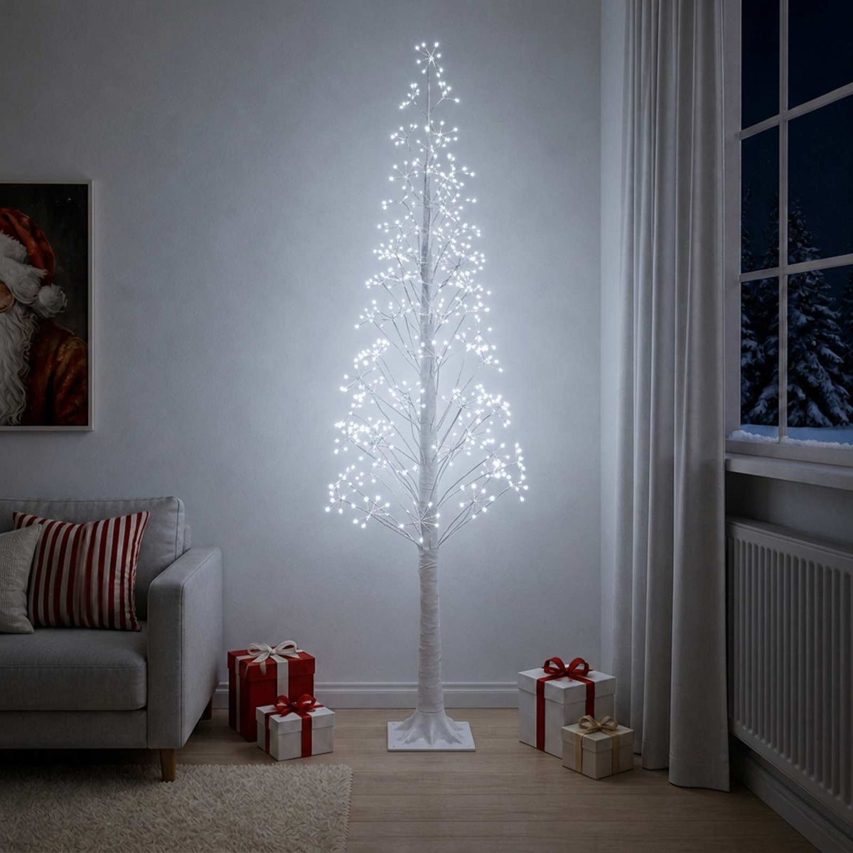 Starburst Christmas Tree White 17 x 17 x Plastic White (cold white) 210 cm